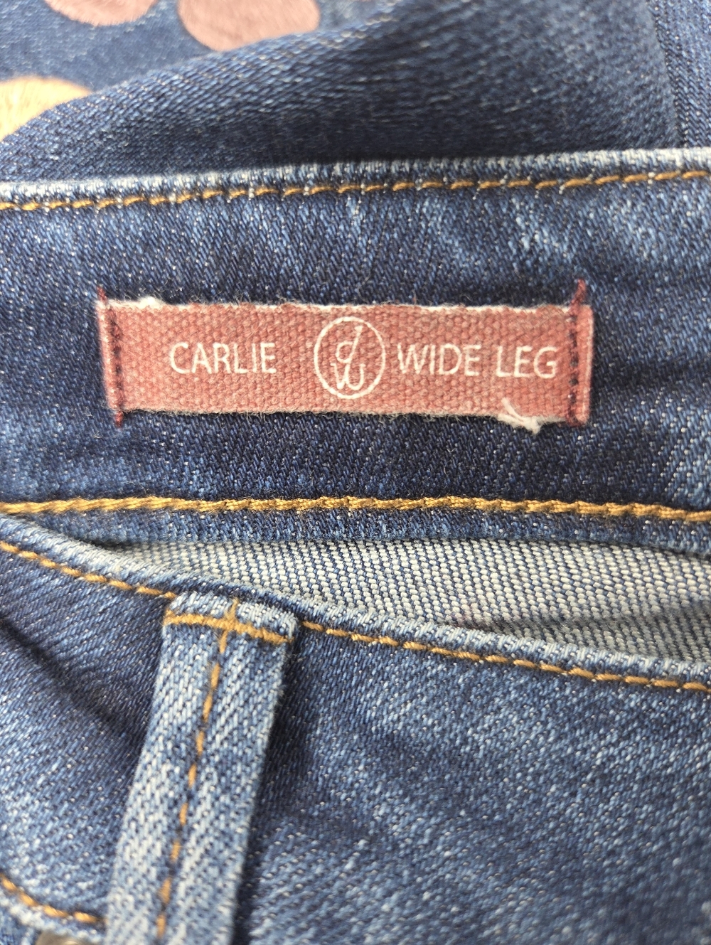 Driftwood Carlie Wide Leg Embroidered Retro Flower Womens Denim Jeans Size 6 NWT - Picture 6 of 8